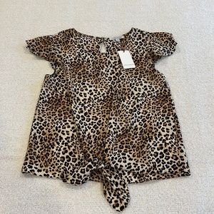 Green Envelope leopard print top, NWT!